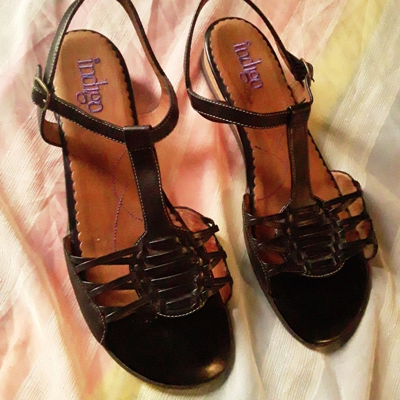 Indigo By Clarks Women size12 Leather WedgeSandals - Picture 5 of 13